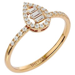 Pear Drop Diamond Ring in 18 Karat Gold