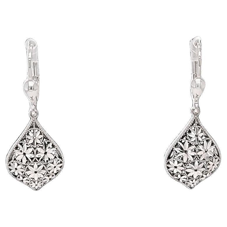 Pear Drop Floral Cut Out Earrings