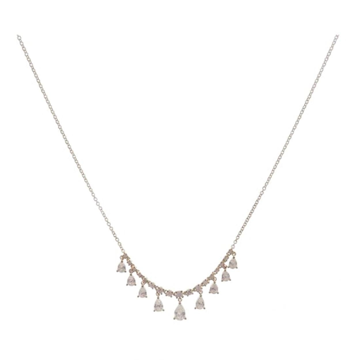 Modern Pear Drop Gradating Line Diamond Necklace Pendant For Sale