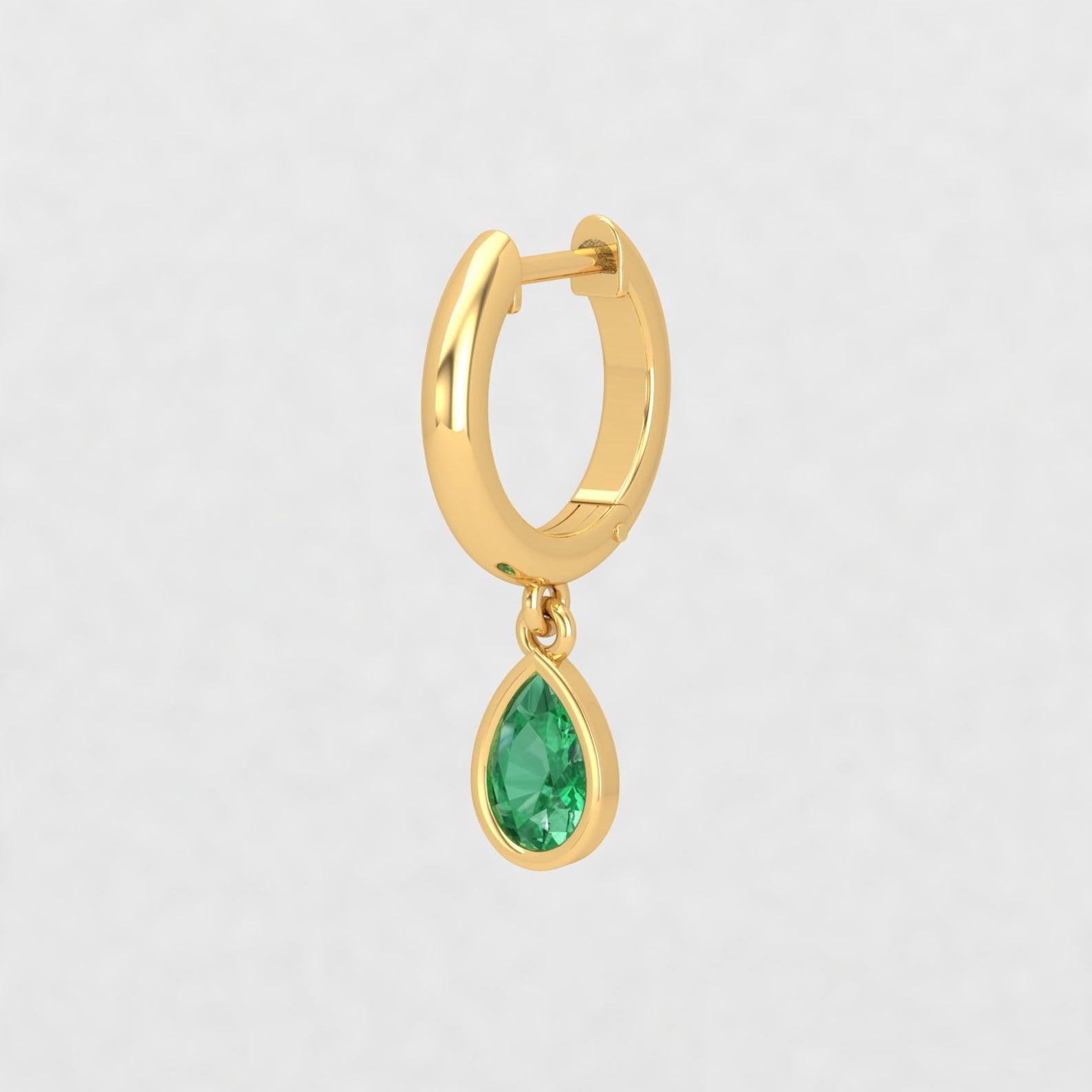 emerald earrings hoops