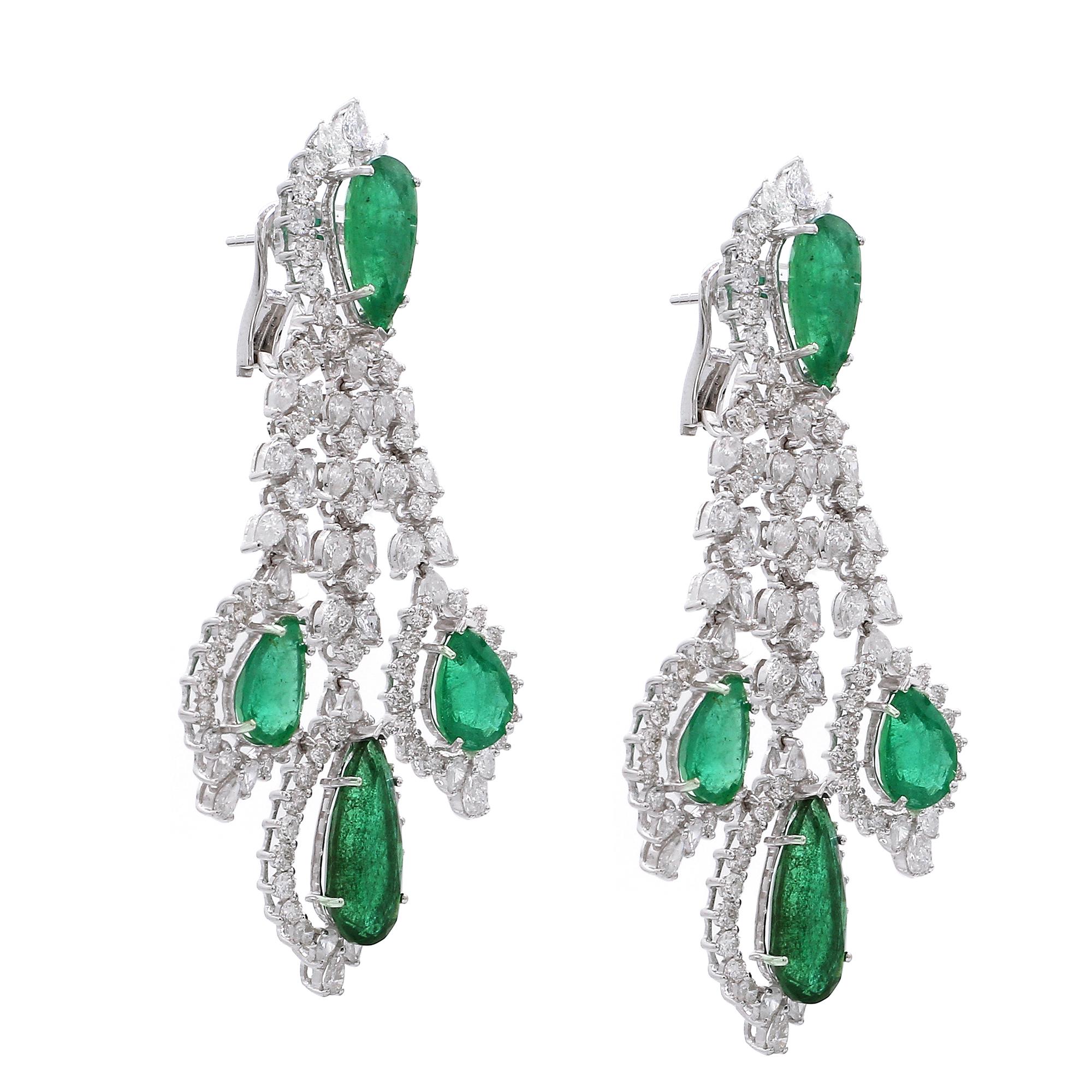 emerald green chandelier earrings