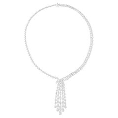 Pear Emerald Cut 33.17 Carat SI/H Diamond Pendant 18 Karat White Gold Necklace