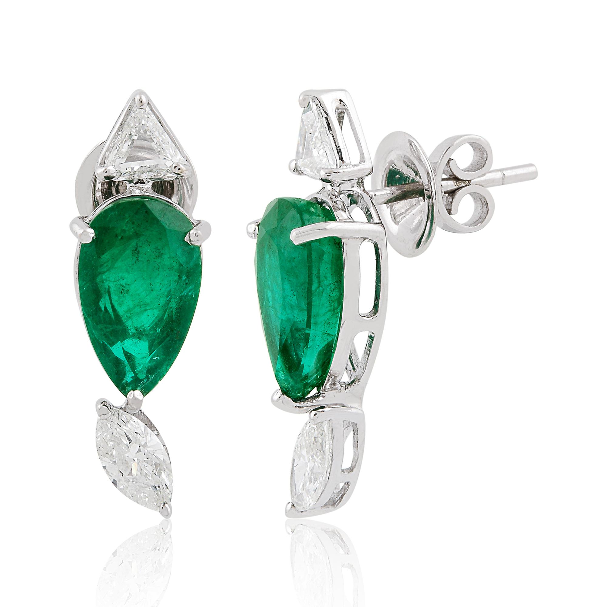 Item Code :- SEE-1560
Gross Wt. :- 4.63 gm
18k White Gold Wt. :- 3.48 gm
Diamond Wt. :- 1.50 Ct. ( AVERAGE DIAMOND CLARITY SI1-SI2 & COLOR H-I )
Emerald Wt. :- 4.27 Ct.
Earrings Size :- 23 mm approx.
✦ Sizing
.....................
We can adjust most