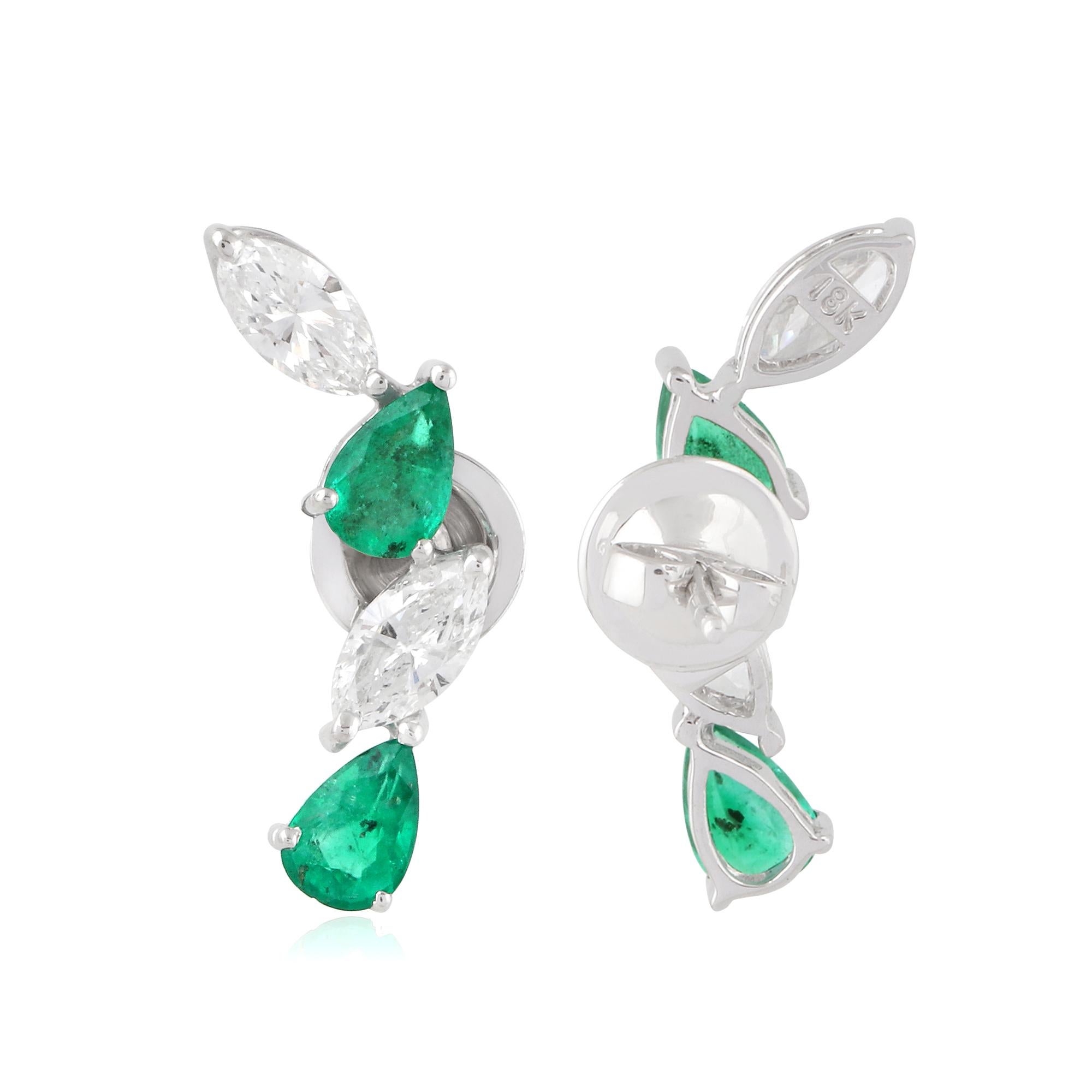 Item Code :- SEE-1241
Gross Weight :- 3.01 gm
14k Solid White Gold Weight :- 2.40 gm
Natural Diamond Weight :- 1.34 carat  ( AVERAGE DIAMOND CLARITY SI1-SI2 & COLOR H-I )
Emerald Weight :- 1.72 carat

✦ Sizing
.....................
We can adjust