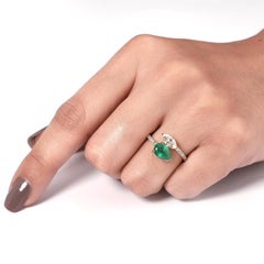 1.91 Carat Natural Pear Emerald Diamond Bypass Toi et Moi Ring, 14k Yellow Gold