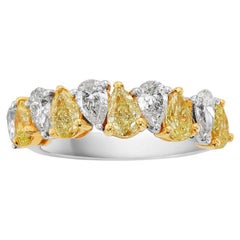 Pear Eternity Band Fancy Yellow 14K White Gold Colour-Collector’s Treasure