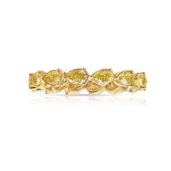 Pear Eternity Band Fancy Yellow 14K White Gold Rare Fancy-Color Splendour