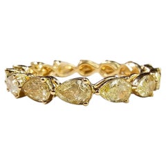Pear Eternity Band Fancy Yellow 14K White Gold Rare Fancy-Color Splendour