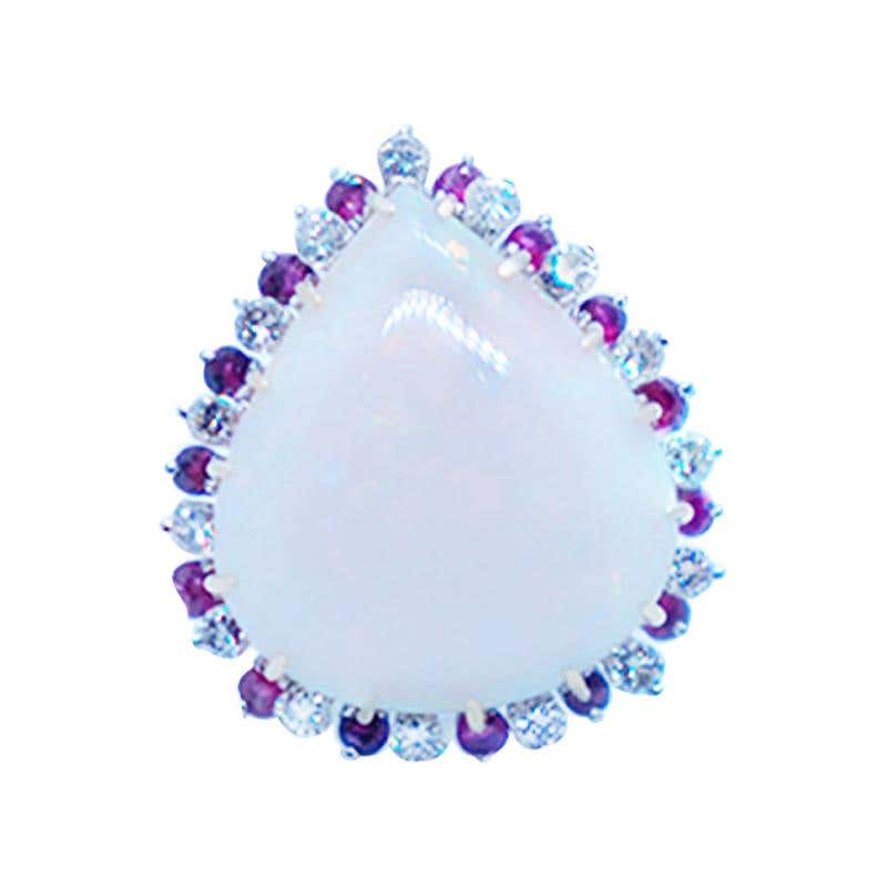 Opal Ruby Cocktail Ring For Sale at 1stDibs | opal ruby ring, ruby and ...