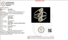 Pear Floral Fancy Color Halo Natural Diamond Ring in 14K Solid Gold (Certified)