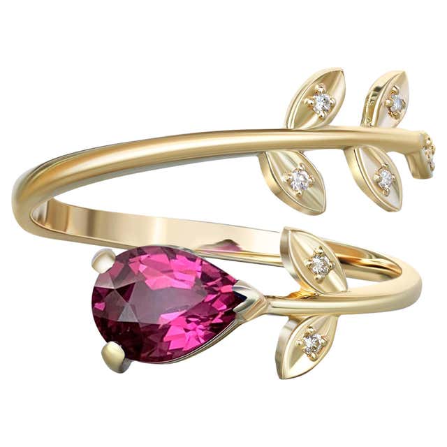 Customizable Pear Ruby 14k Gold Ring, Ruby Gold Ring For Sale at ...