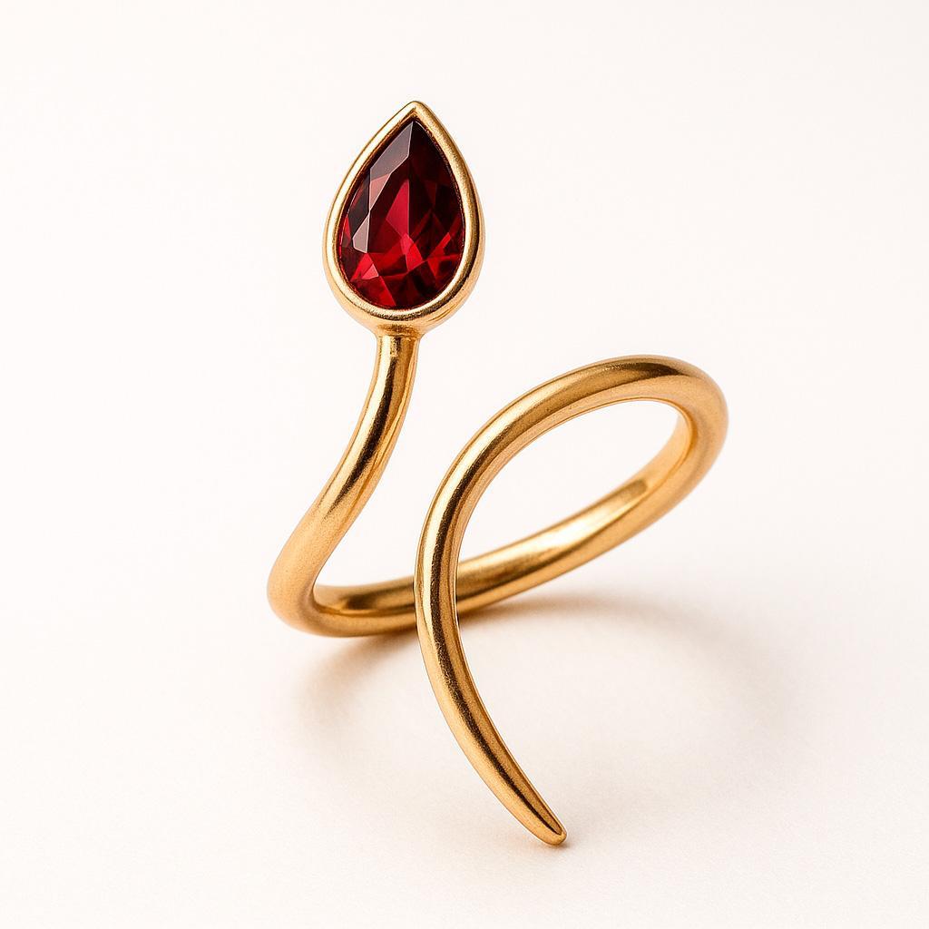 in vendita:  Anello in oro 14k con apertura a pera e granato 6