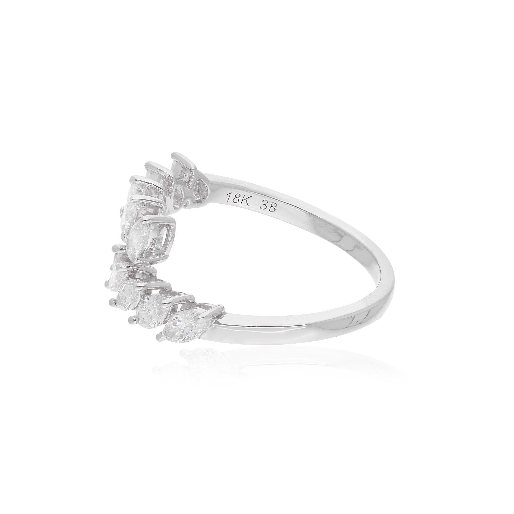 in vendita:  Anello Bypass con diamante taglio pera e marquise in oro bianco 14 carati Gioielli fatti a mano 4