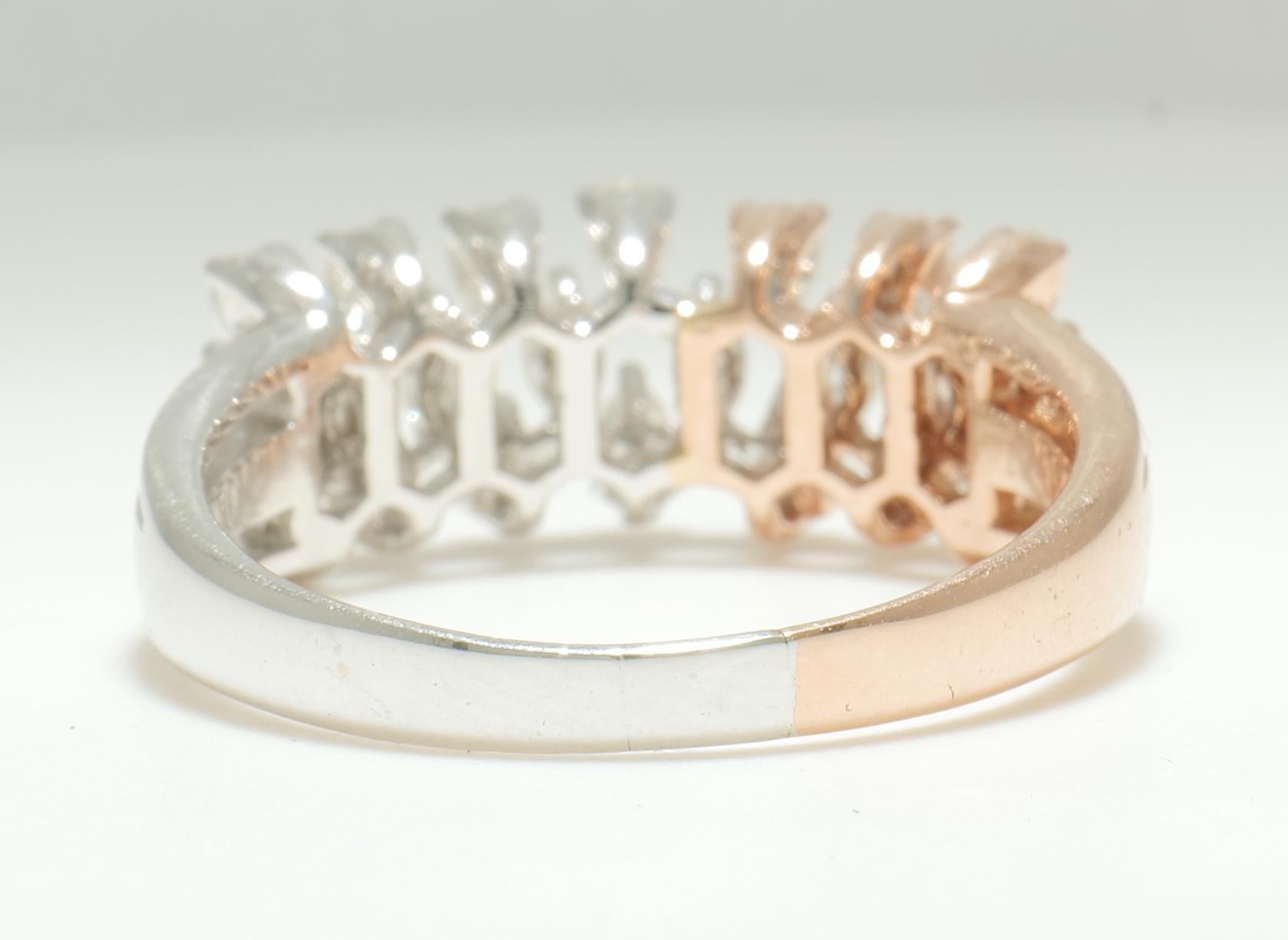 Donna Anello a fascia con diamante pera e marquise in oro massiccio 14K (certificato) in vendita