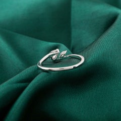 Pear & Marquise Diamond Open Ring 18K White Gold Dainty Statement Jewelry