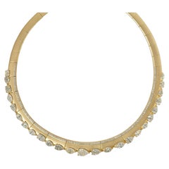 Pear & Marquise Natural Diamond Bridal Choker in 14k Solid Gold (Certified)