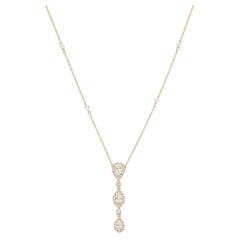 Pear Marquise Natural Diamond Halo Necklace in 14K Solid Gold (Certified)
