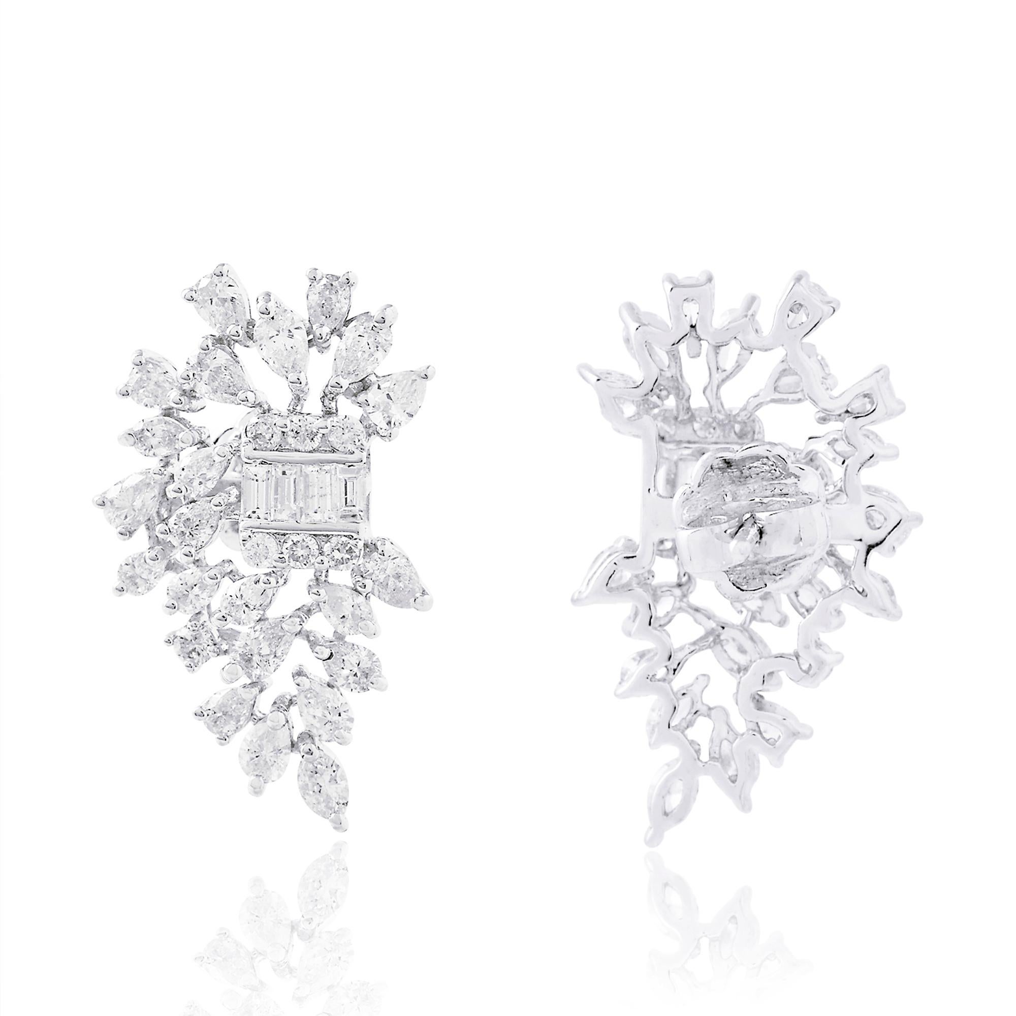 Item Code :- CN-25483
Gross Wt. :- 7.57 gm
18k White Gold Wt. :- 6.92 gm
Diamond Wt. :- 3.25 Ct. ( AVERAGE DIAMOND CLARITY SI1-SI2 & COLOR H-I )
Earrings Size :- 25.35 x 14.91 mm approx.
✦ Sizing
.....................
We can adjust most items to fit
