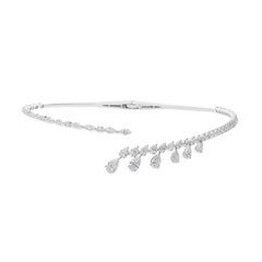 Pear Marquise SI/H Diamond Open 14k White Gold Choker Necklace All Tariffs Paid