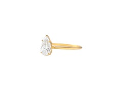 Pear moissanite 14k gold ring.