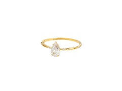 Pear moissanite 14k gold ring