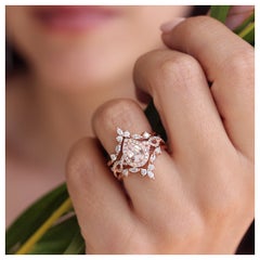Pear Morganite Twist Shank Engagement & Iceland Wedding Ring Guard Enhancer