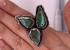 Pear Opal Cocktail Ring Sterling Silver Open Shank