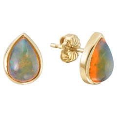 Pear Opal Studs