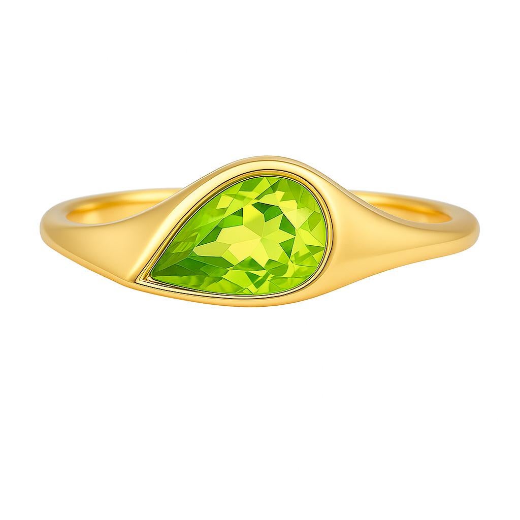 For Sale:  Pear peridot east west ring 3