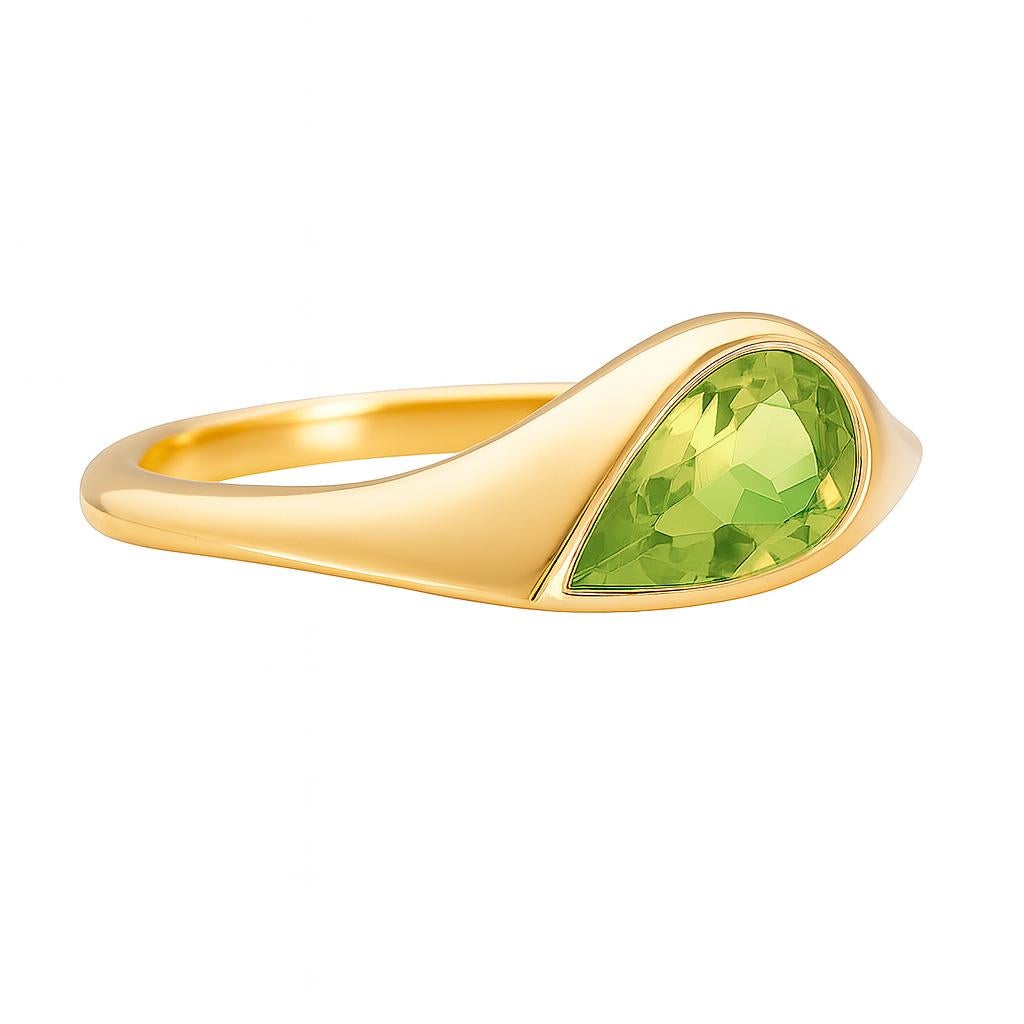 For Sale:  Pear peridot east west ring 4