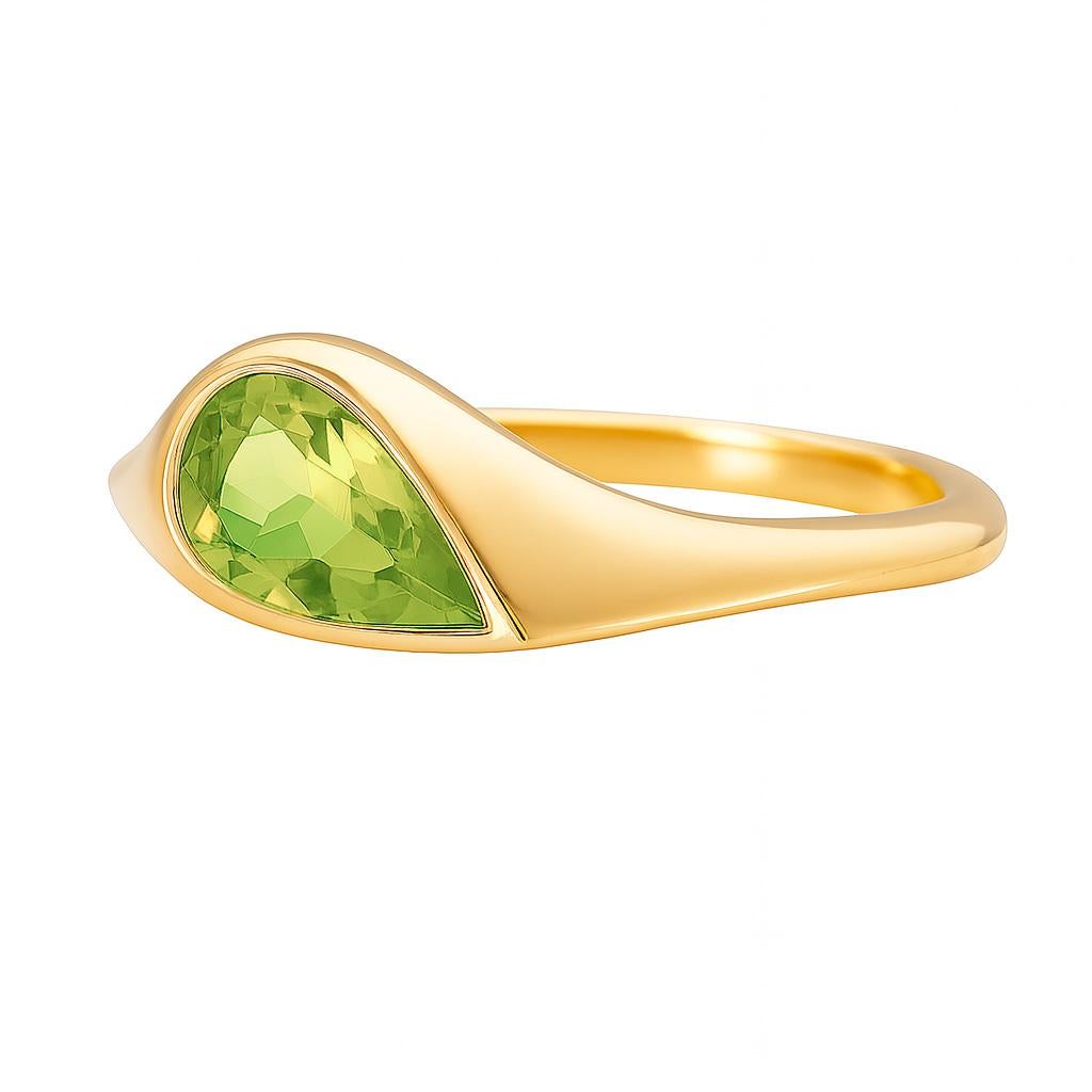 For Sale:  Pear peridot east west ring 5