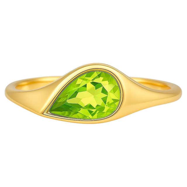 Customizable Signet Ring with Peridot for Men silver, gold For Sale at ...
