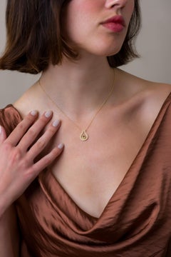 Pear Peridot Gold Byzantine Pendant