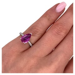 Pear Pink Sapphire & Diamond Platinum Ring – 2.20ct