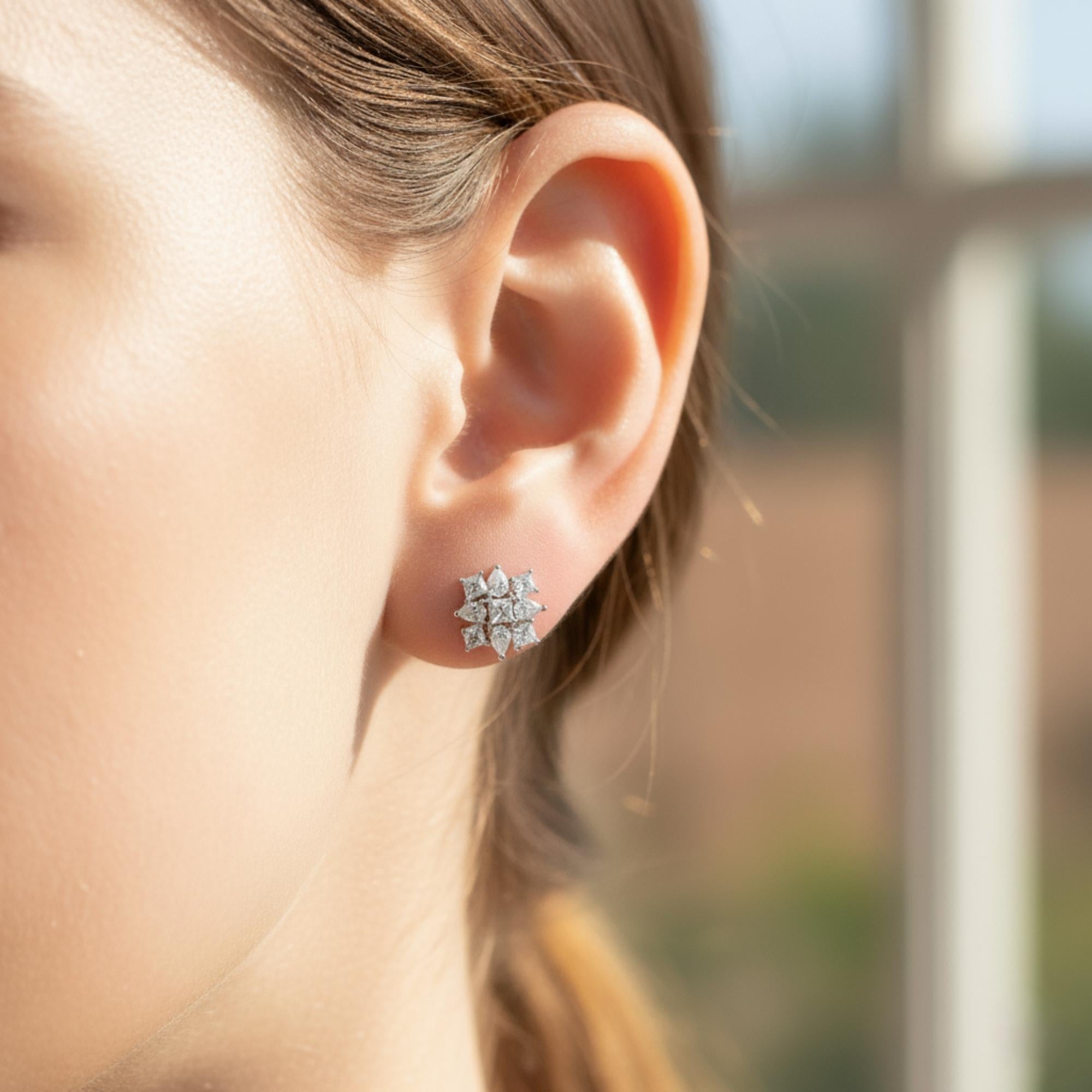 Embrace timeless elegance with our natural diamond stud earrings crafted in solid 14K gold the perfect blend of sophistication, purity, and lasting value. Each earring features handpicked, certified natural diamonds, expertly set to radiate