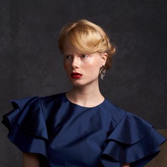 Pear Radial Shape Earrings in 18kt Yellow Gold with Very Peri Iolite and Peridot