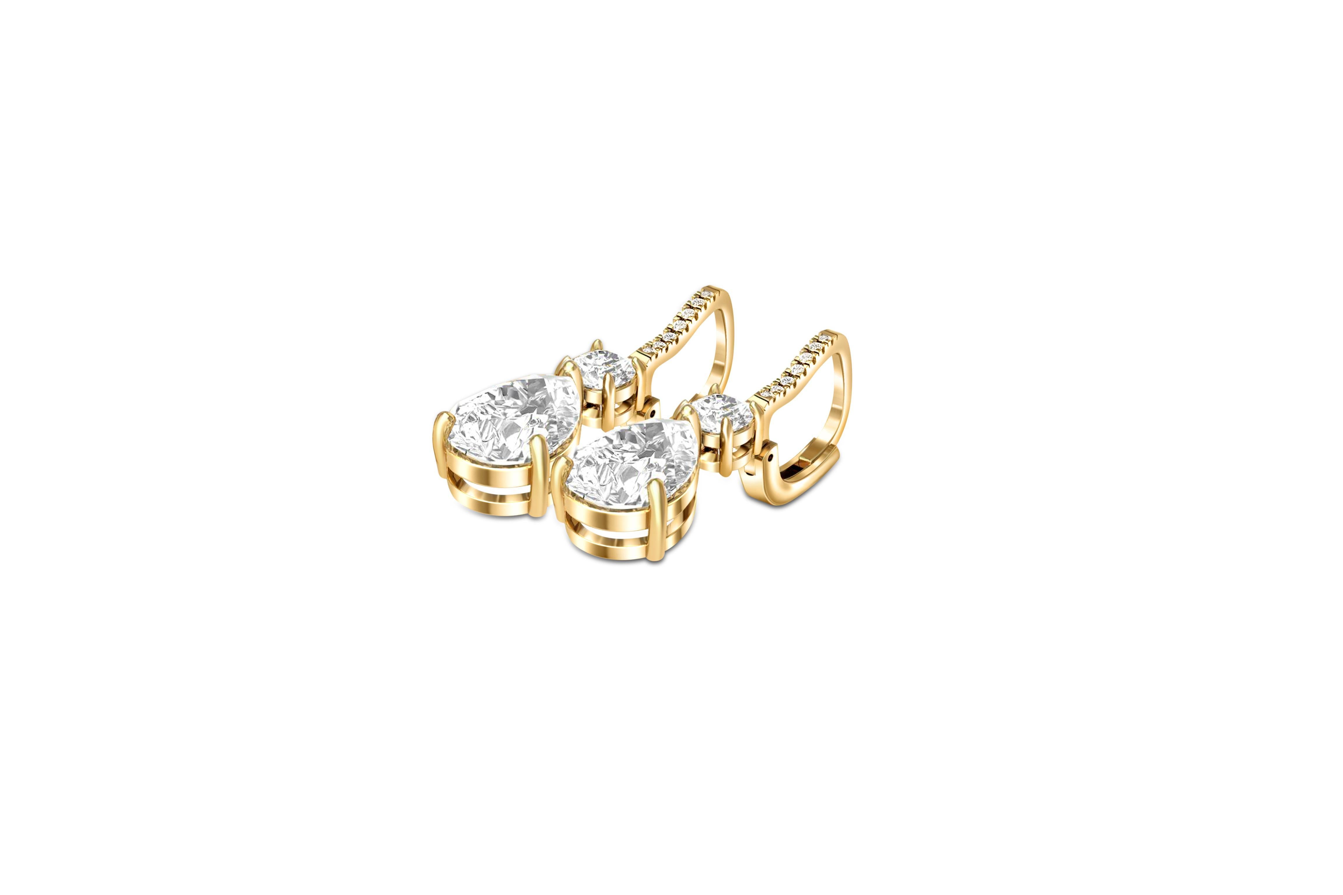 Moissanit im Birnen- und Rundschliff Vintage-Moissanit-Ohrringe aus 14 Gold. Teardrop Pear Moissanite Leverback-Ohrringe. Hängende Tropfen-Braut-Ohrringe. Klassische Hochzeits-Ohrringe.

Metall: 14k Gold
Gewicht: 3.3 gr je nach