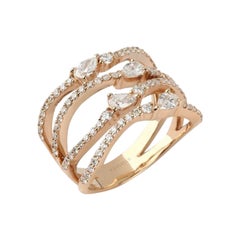 Anillo Pera y Diamante Redondo en Oro Amarillo de 18K