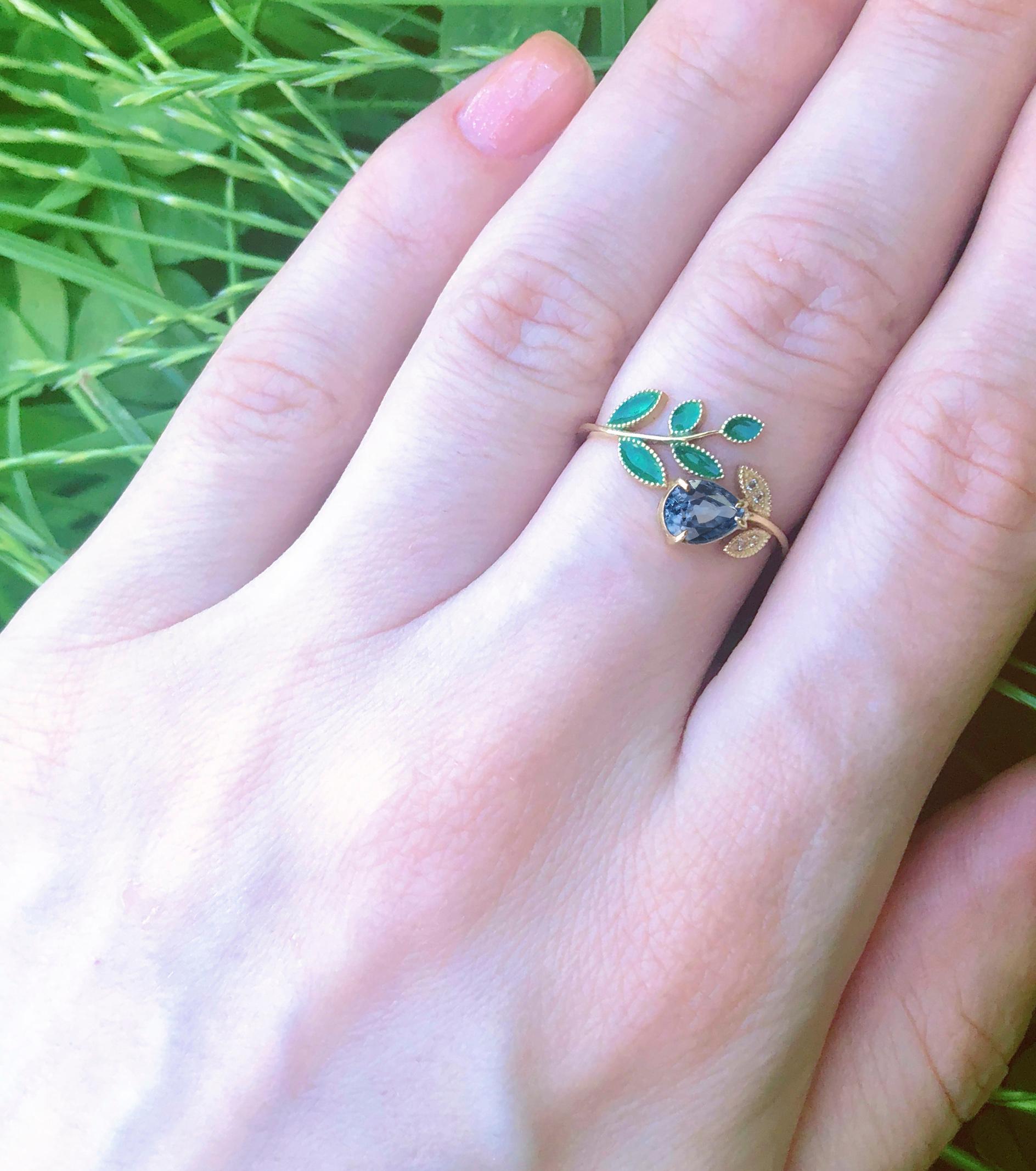 For Sale:  Pear sapphire 14k gold ring. 2