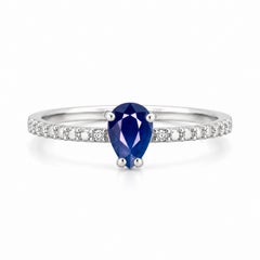 Pear sapphire 14k gold ring.