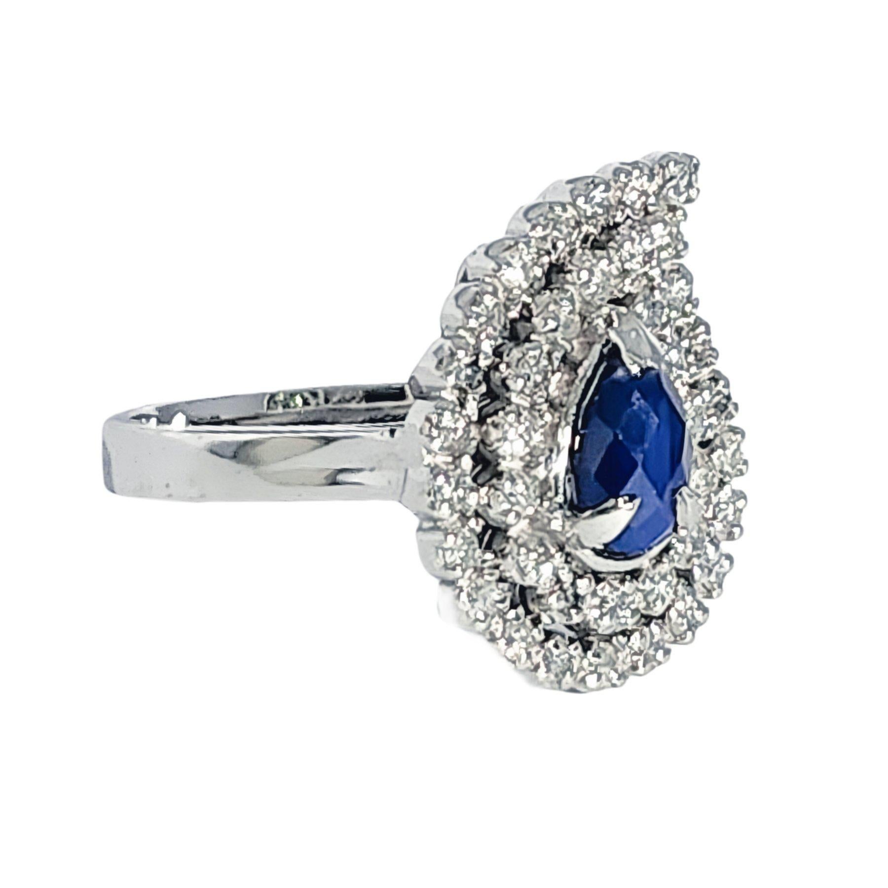 For Sale:  Pear Sapphire Ring 2.46 ct 8