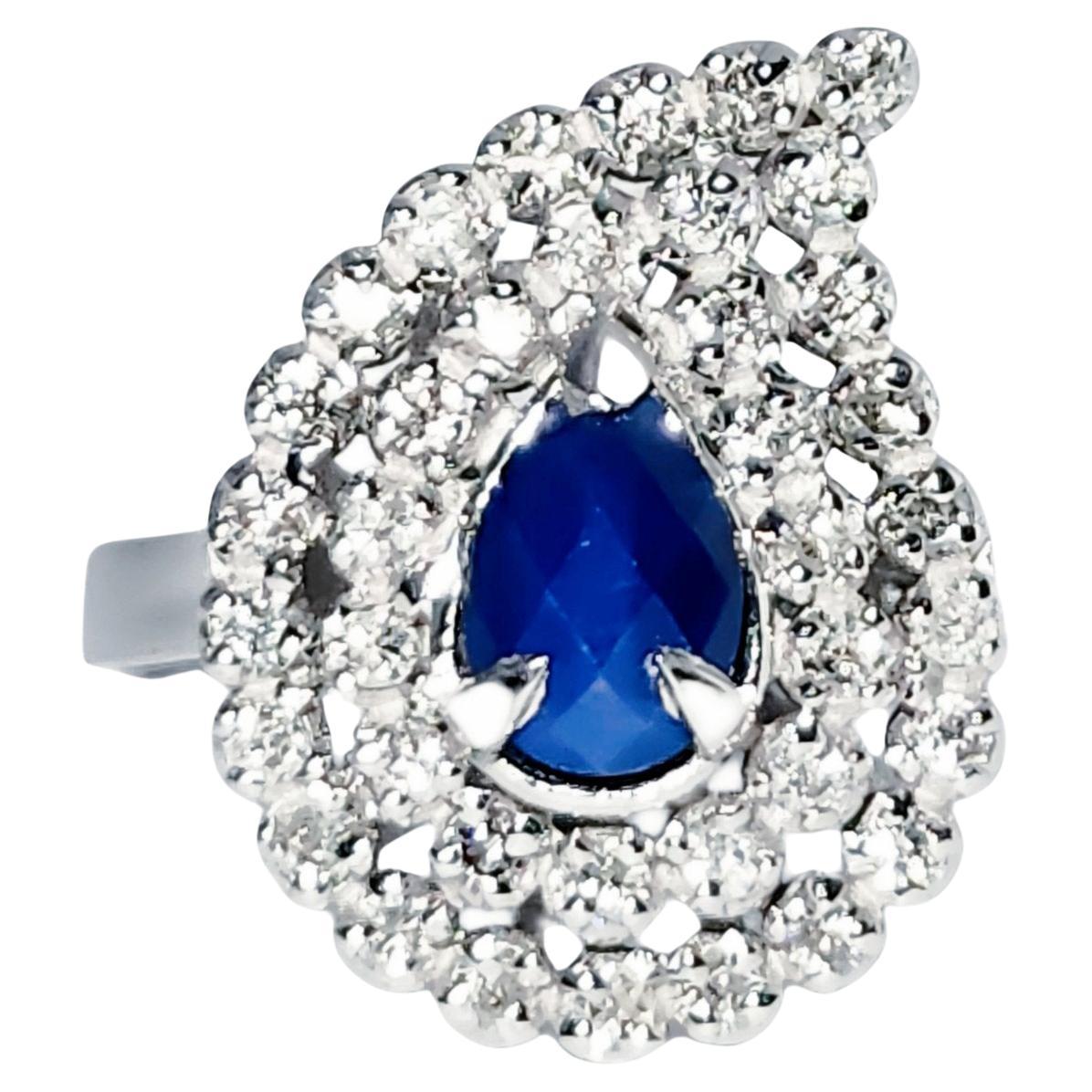 Pear Sapphire Ring 2.46 ct