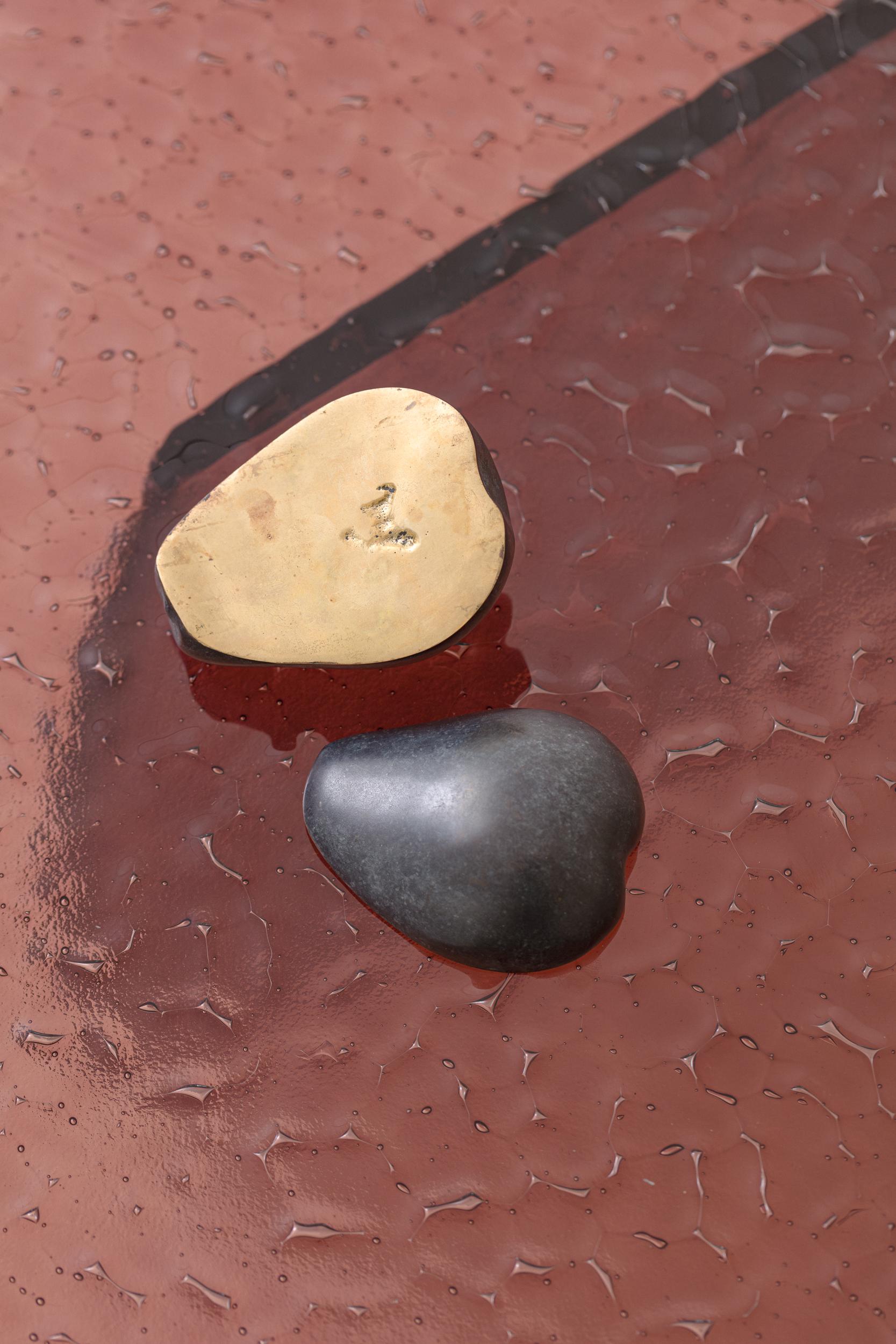 Post-Modern Pear Sculpture with Blue Patina by Lucas Recchia, 2023 For Sale