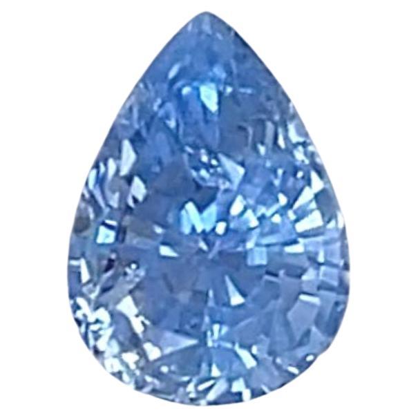 Pear Shape 1.42 Carat Cornflower Blue Natural Sapphire For Sale