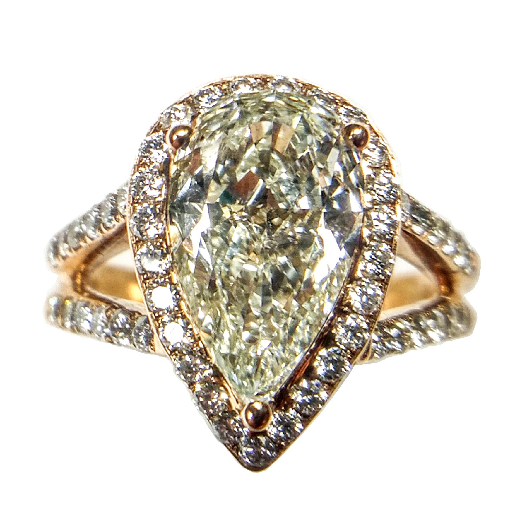 Contemporary Pear Shape Diamond Rose Gold Wedding/Engagement Ring