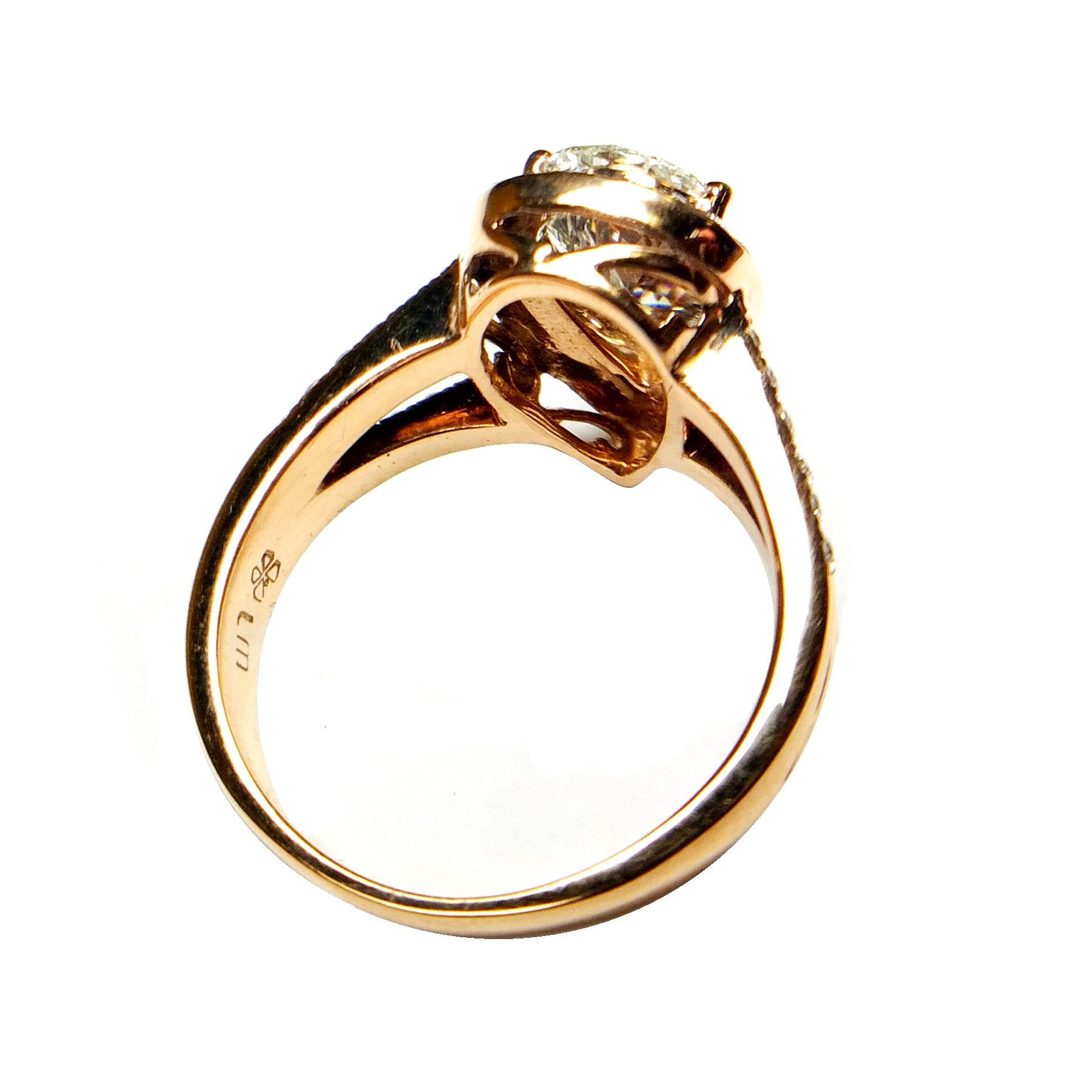 Pear Cut Pear Shape Diamond Rose Gold Wedding/Engagement Ring