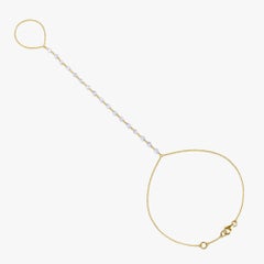 Pulsera Cadena Oro 14K Forma Pera 17 Diamantes