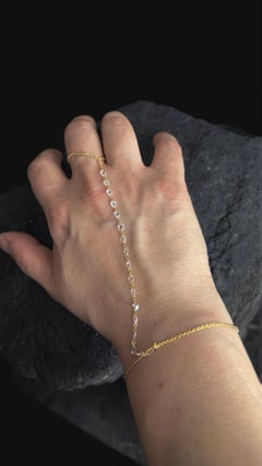 Birnenform 17 Diamanten 14K (oder 18k auf Anfrage) Goldkettenarmband