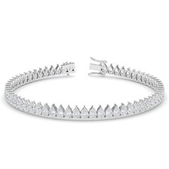 Pear Shape 5 Ct TW Natural Diamond Tennis Bracelet