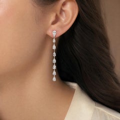 Pear Shape 8ctw Diamond Dangles Platinum